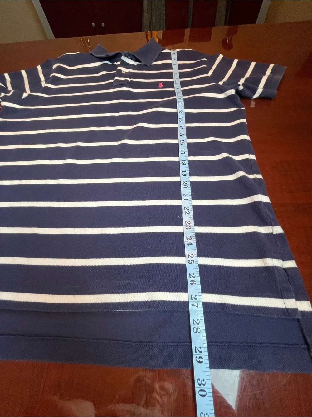 Polo Ralph Lauren Navy White Striped Polo Shirt Men's XL Preppy Coastal Luxury